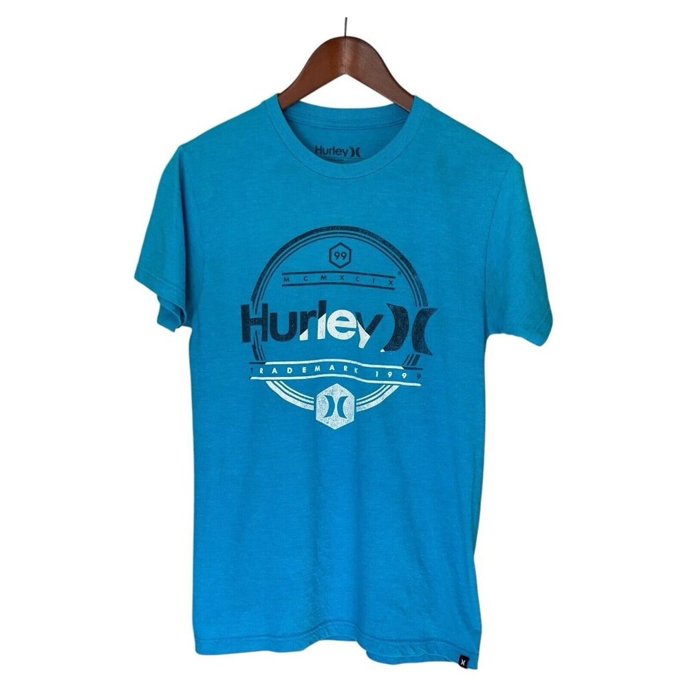 Hurley Teal Blue Short Sleeve T-Shirt Men's S Logo Tee